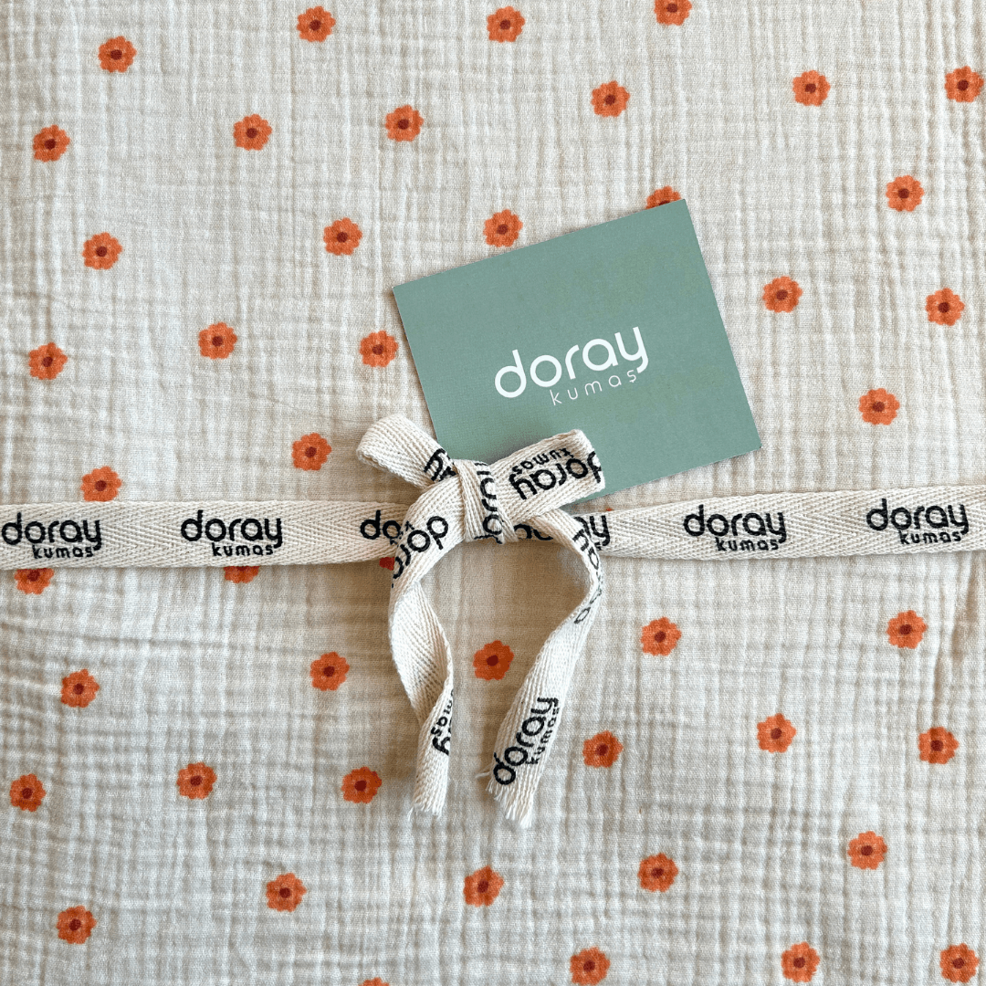 Tiny Crisp Flower Pattern Double Layer Cotton Muslin Fabric / DRY 140 
