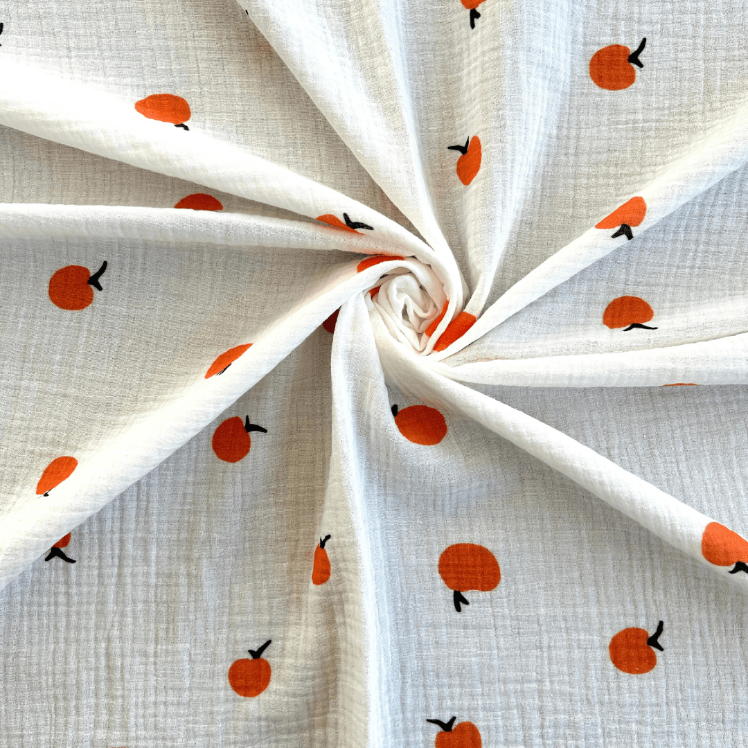 Apricot Pattern Double Layer Cotton Muslin Fabric / DRY 133 
