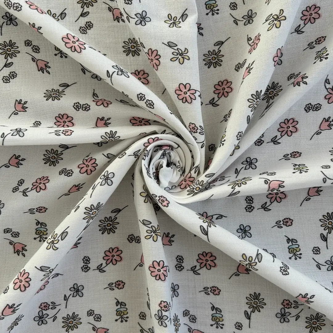 Toptan Müslin Kumaş / Çıtır Çiçek Desenli / DRY - 186