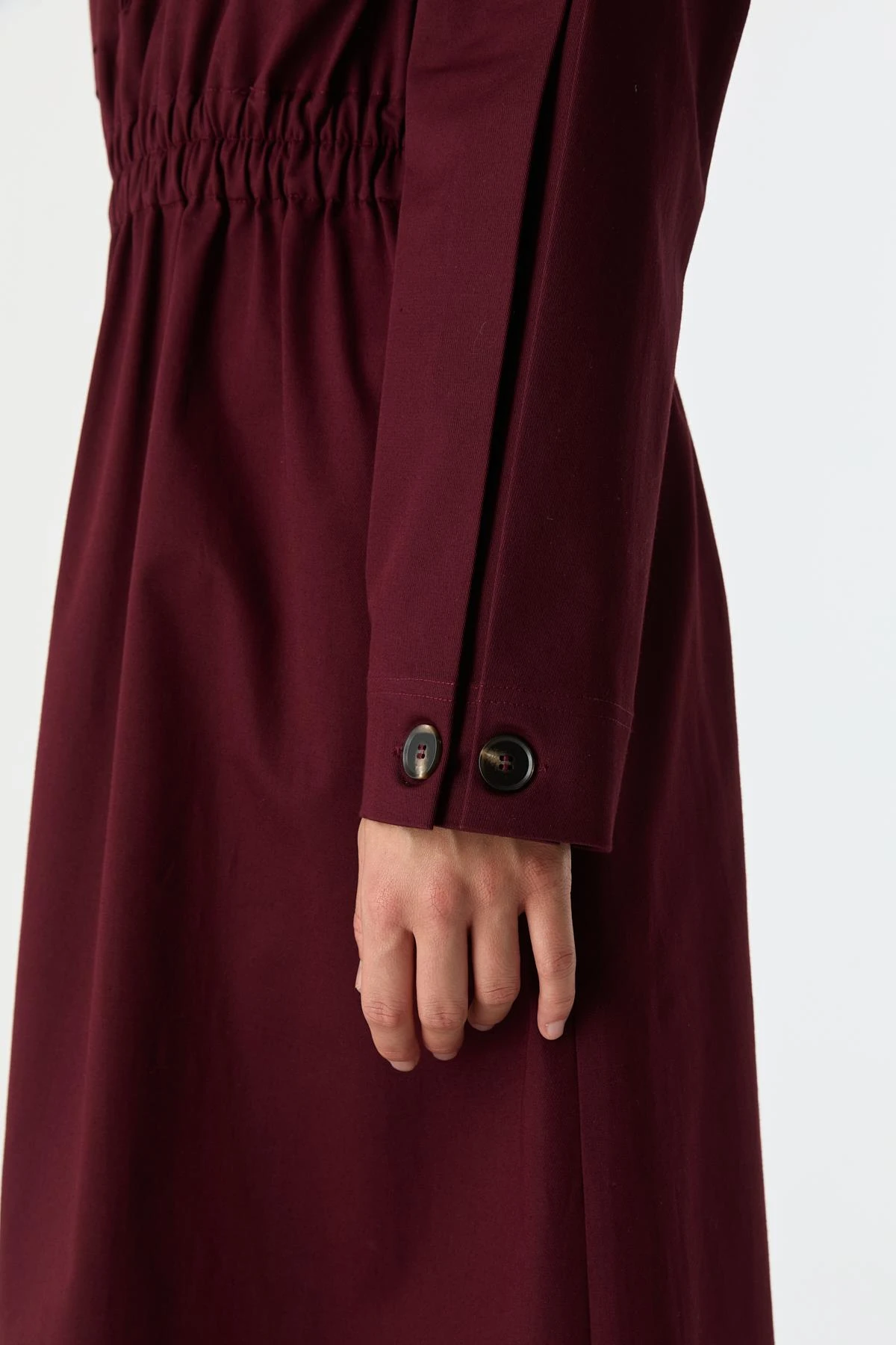 Cep Detaylı Elastik Belli Pamuk Elbise