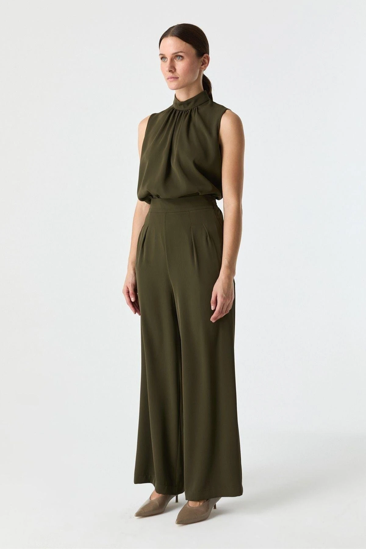 Çift Pilili Dökümlü Pantolon