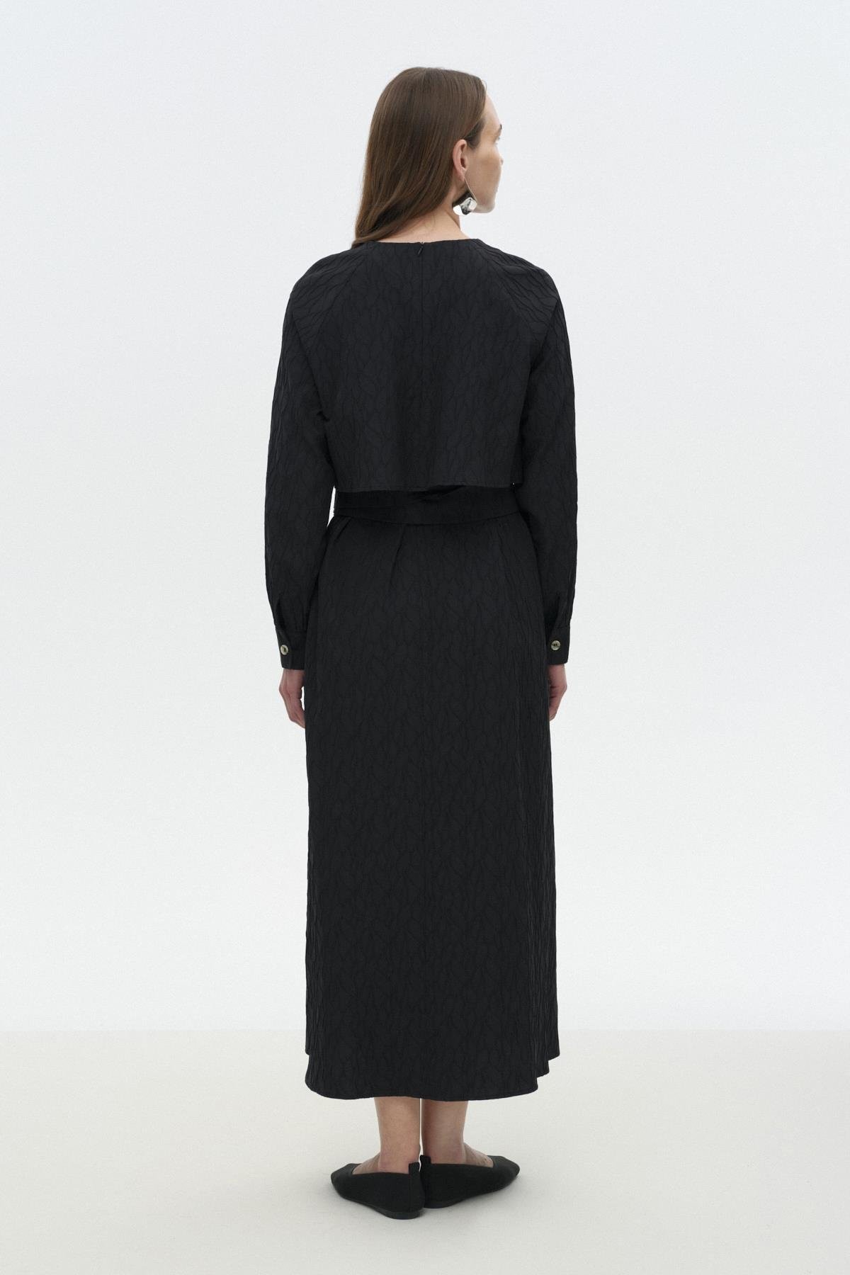 Pelerinli Poplin Elbise