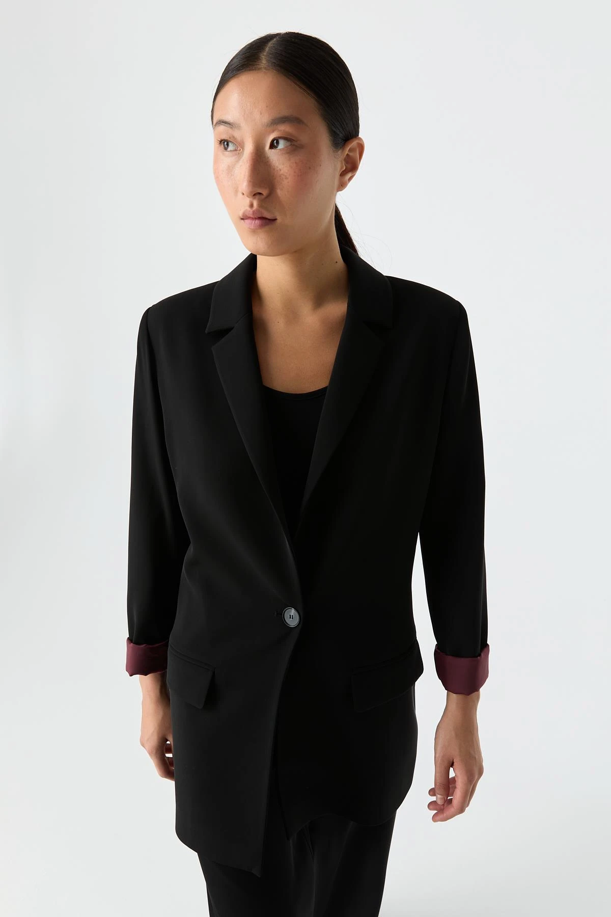 Kontrast Astarlı Blazer