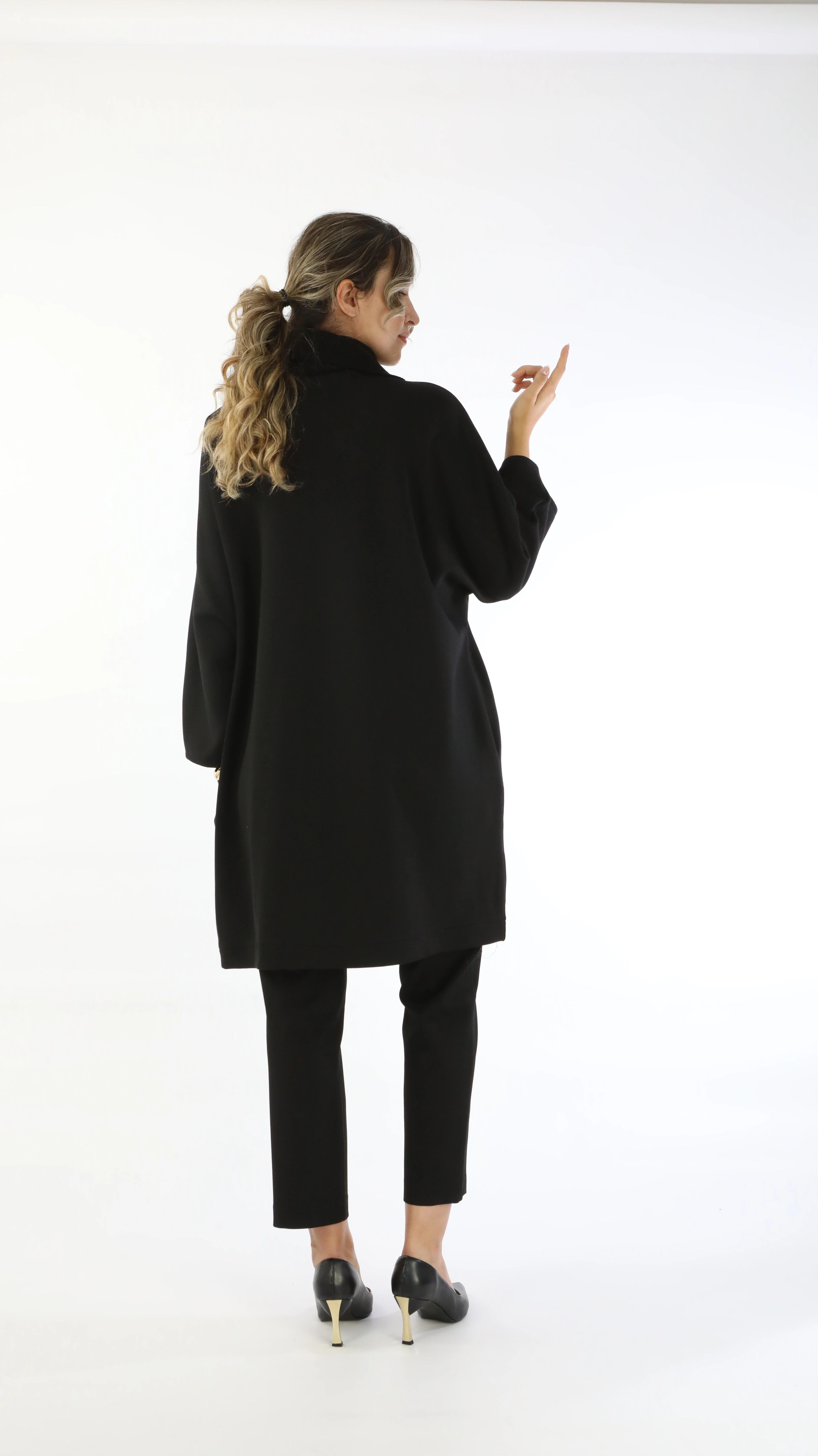 Varaklı Triko Büyük Beden Mont