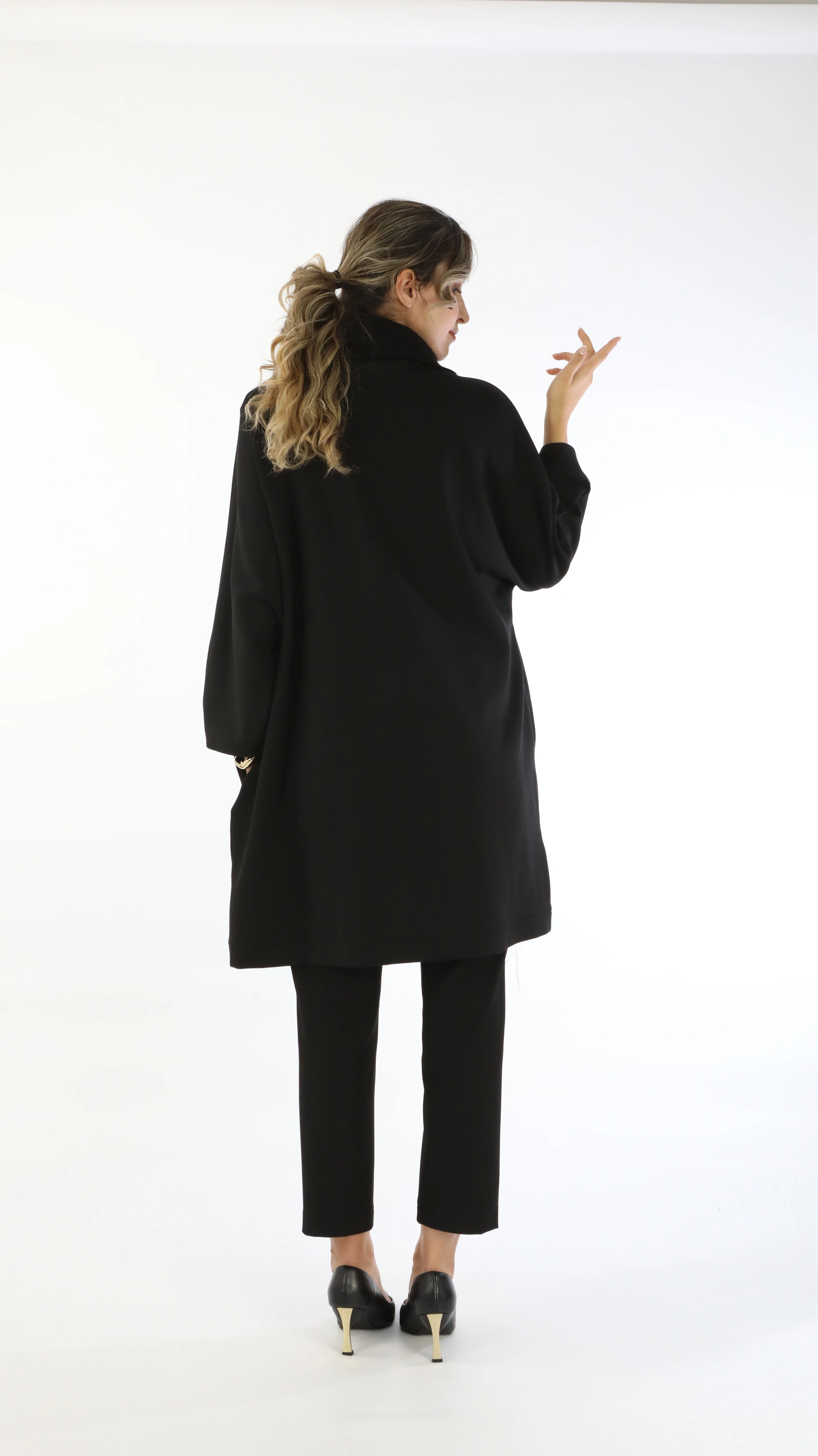 Varaklı Triko Büyük Beden Mont