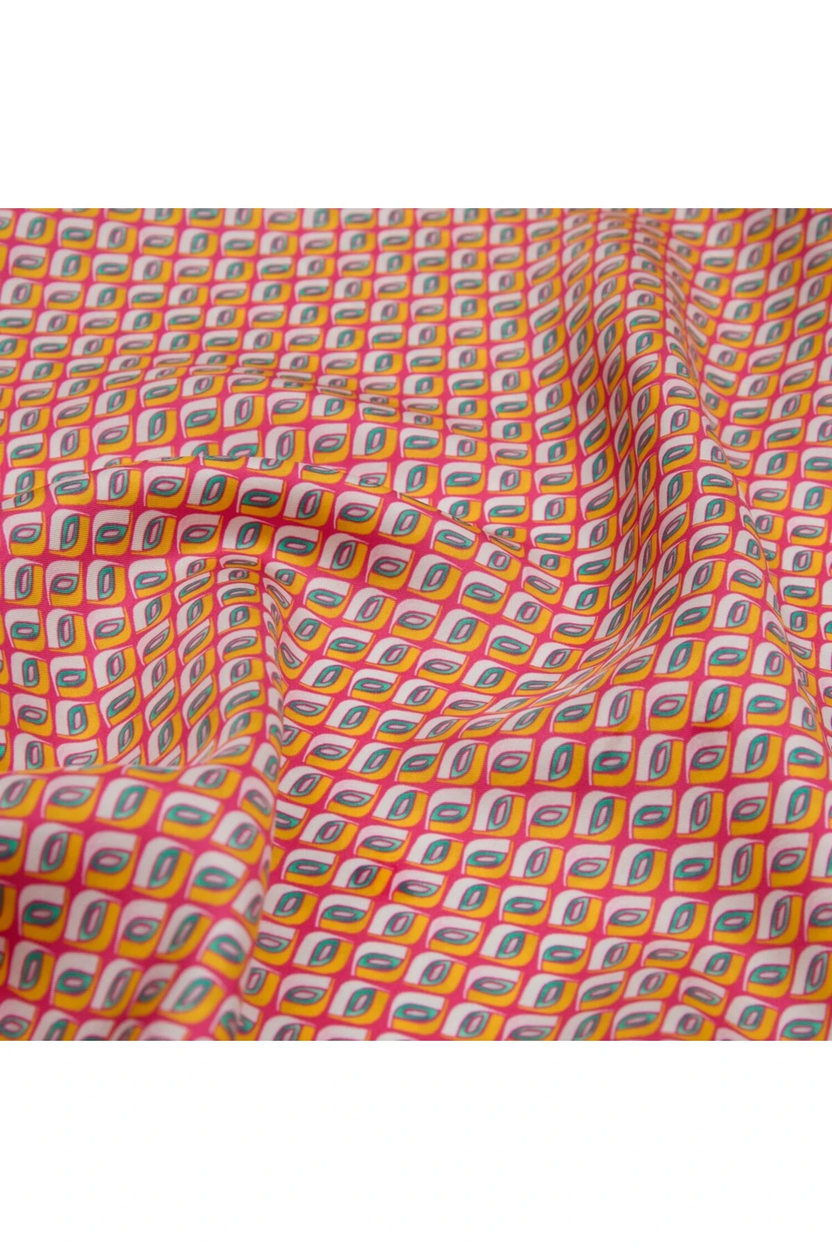 Haki Prizma Retro Desenli Twill İpek Eşarp