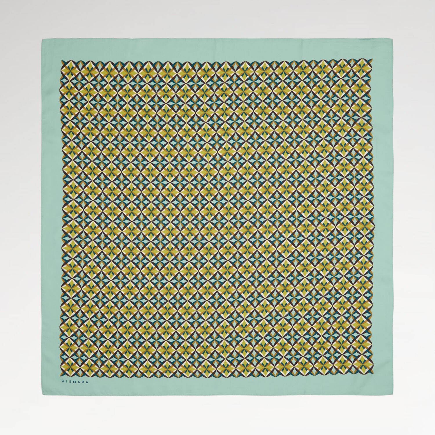 Mint Diamond Line Retro Desen Twill İpek Eşarp