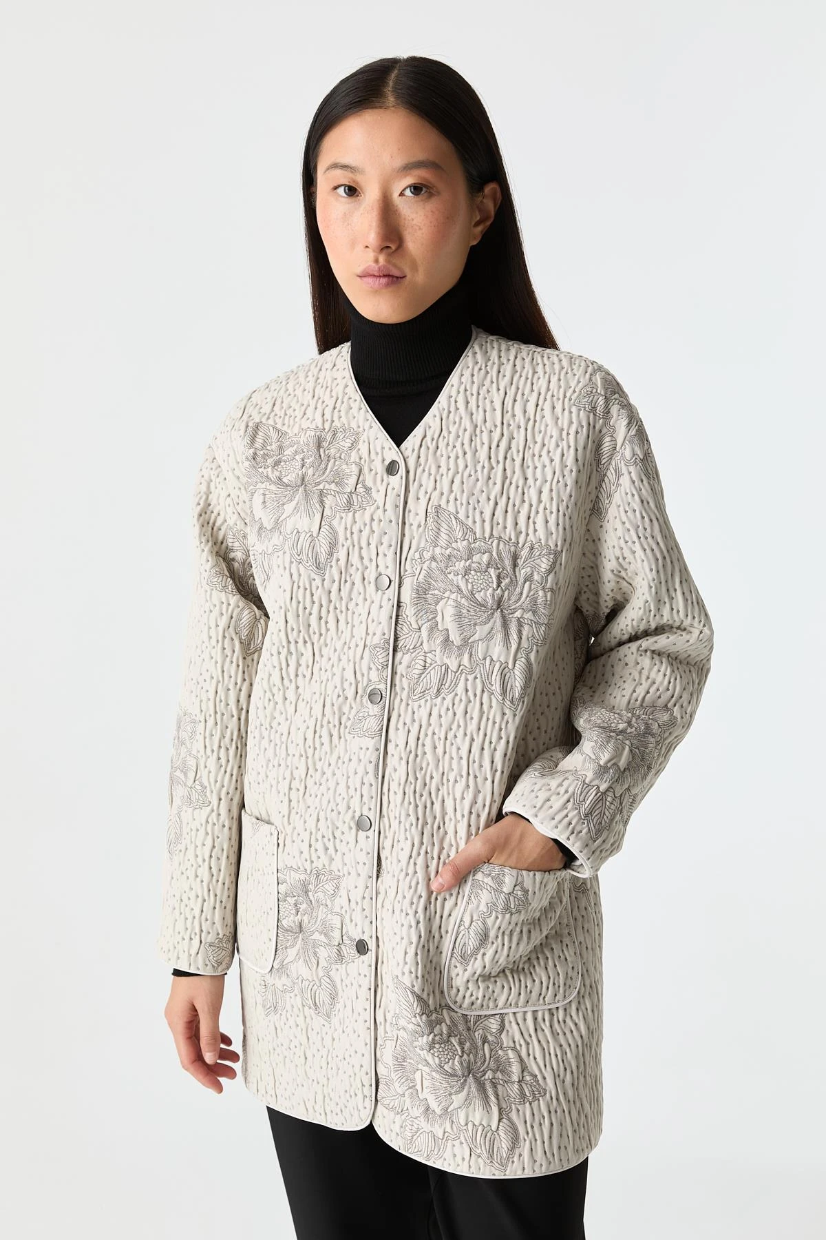 İnce Kapitone Desenli Mont