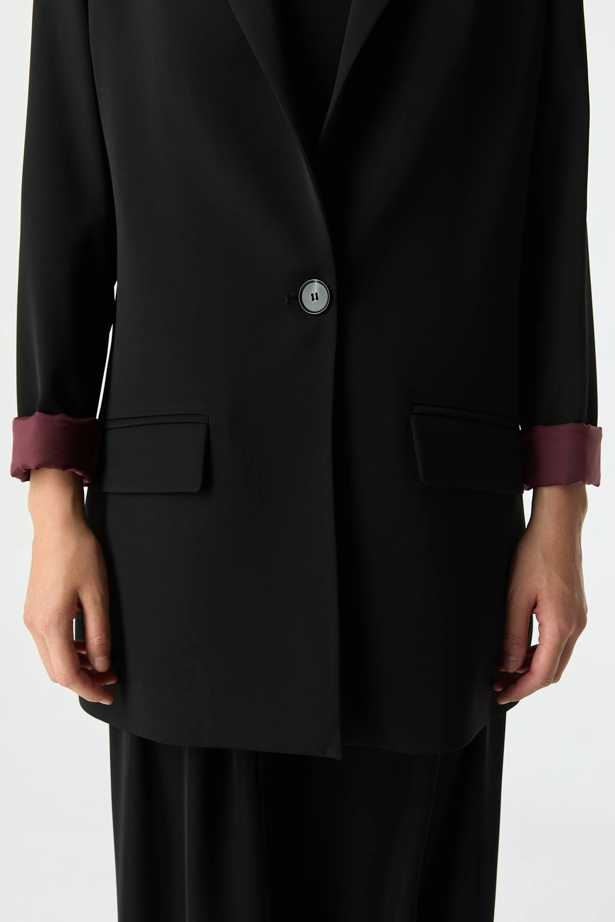 Kontrast Astarlı Blazer