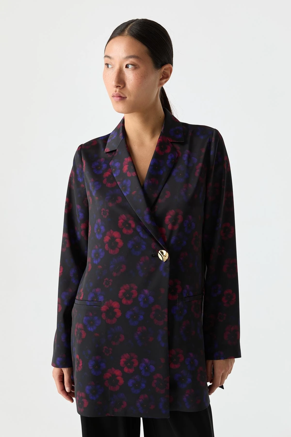 Desenli Saten Ceket
