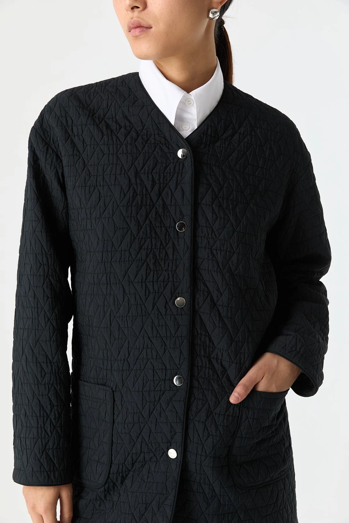 İnce Kapitone Desenli Mont