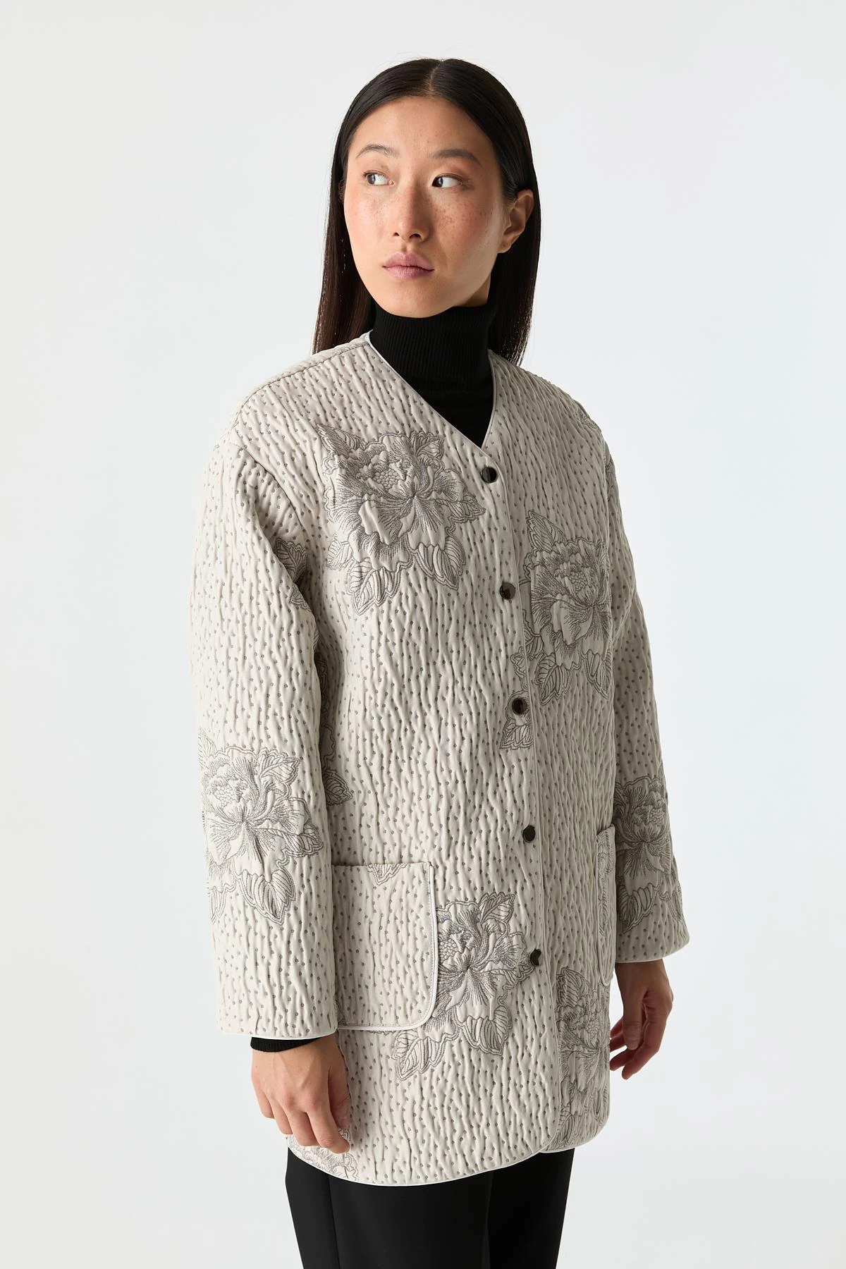 İnce Kapitone Desenli Mont