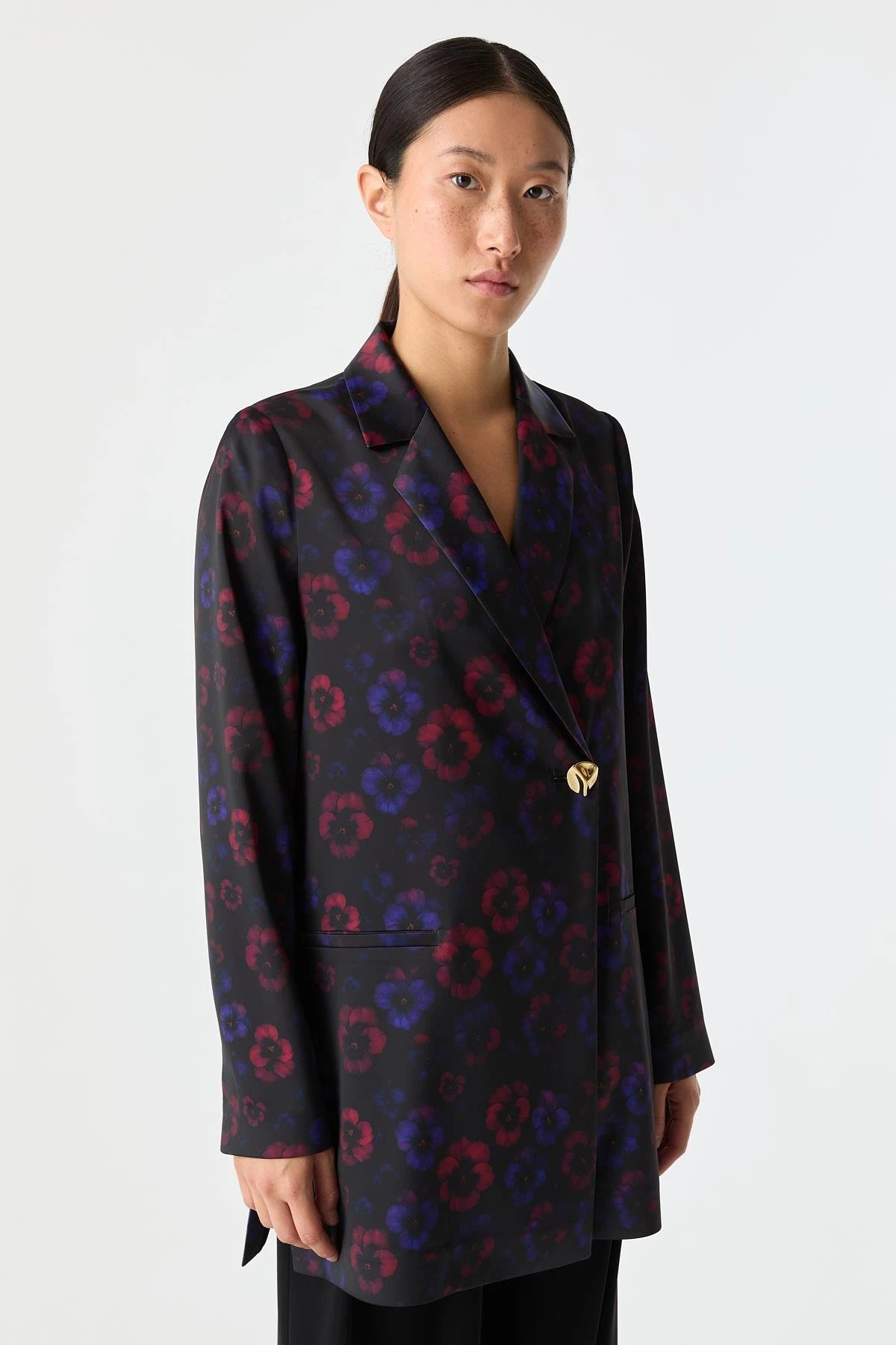 Desenli Saten Ceket