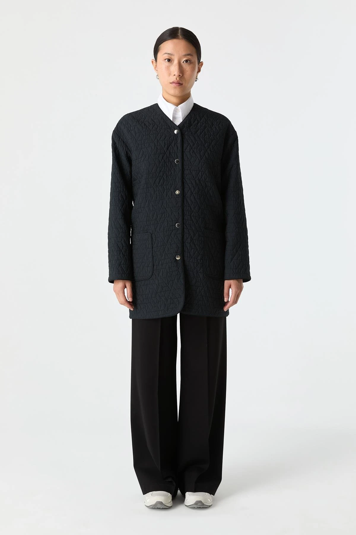 İnce Kapitone Desenli Mont