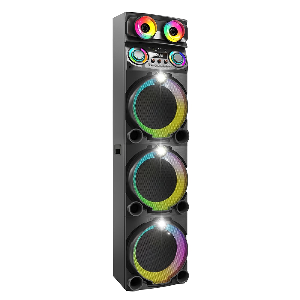 Zore GD-3127 Dijital LED Göstergeli Mikrofonlu RGB TWS Üçlü 12 inç Stereo Bass Kablosuz Karaoke Hoparlör image