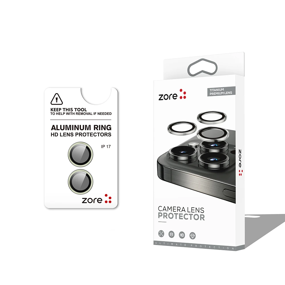 Apple iPhone 17 Zore CL-12 Premium Safir Parmak İzi Bırakmayan Anti-Reflective Kamera Lens Koruyucu
