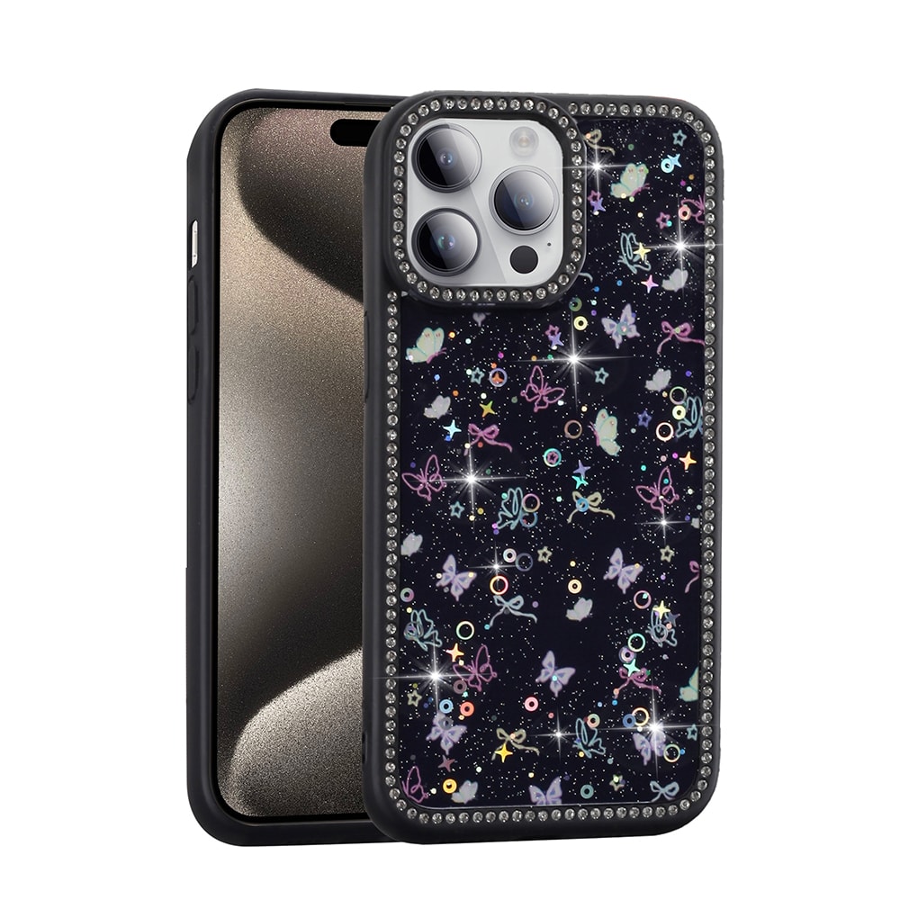 Apple iPhone 14 Pro Kılıf Taşlı ve Simli Tasarım Zore Azra Kapak main variant image