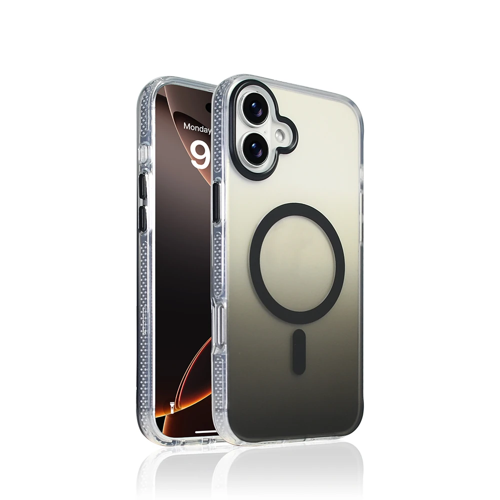 Apple iPhone 16 Plus Kılıf M-safe Şarj Özellikli Transparan Renk Geçişli Zore Toros Kapak image