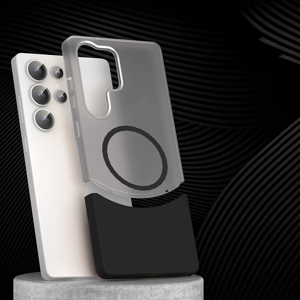 Galaxy S24 Ultra Kılıf M-Safe Şarj Özellikli Mıknatıslı Zore Duble Kapak