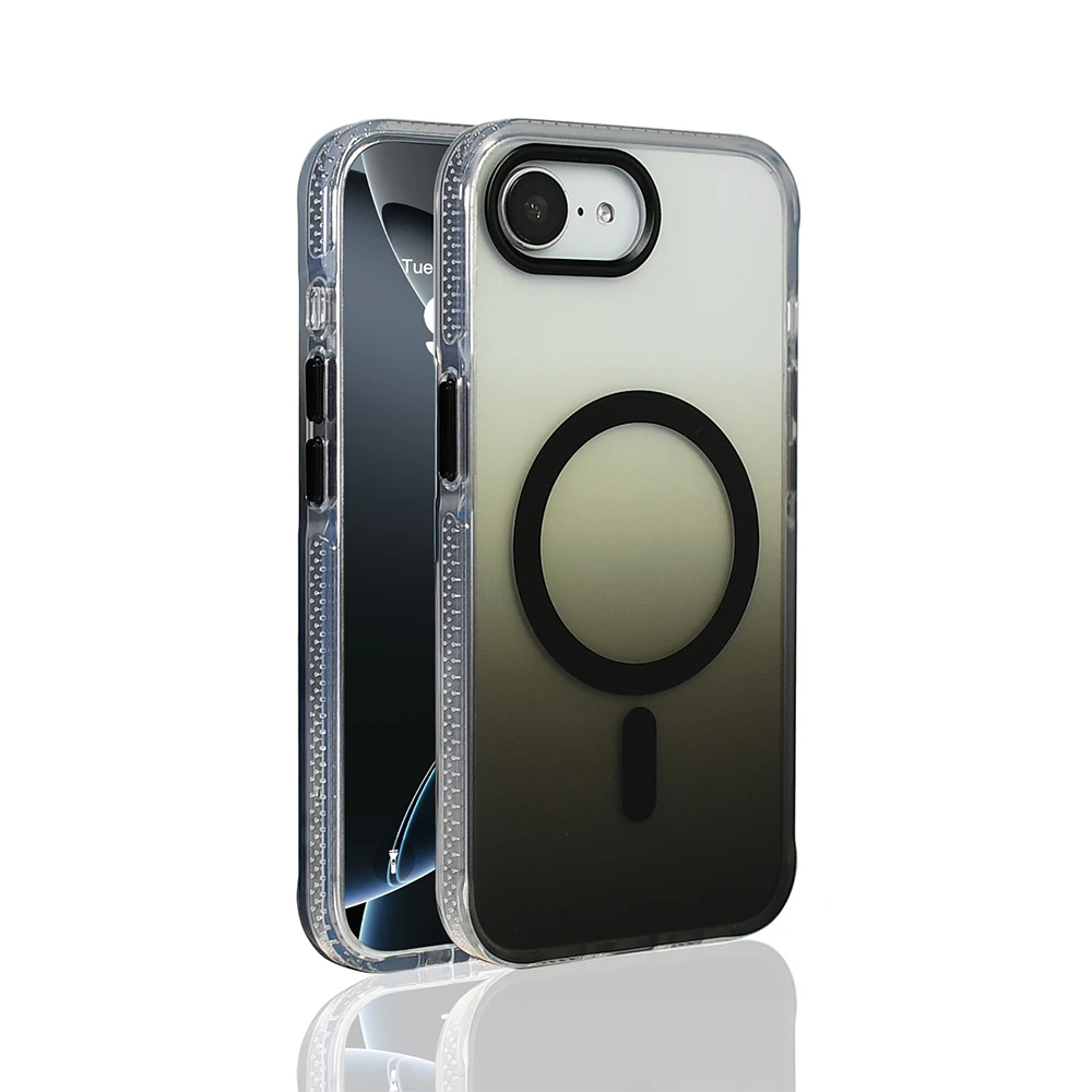 Apple iPhone 16E Kılıf M-safe Şarj Özellikli Transparan Renk Geçişli Zore Toros Kapak image