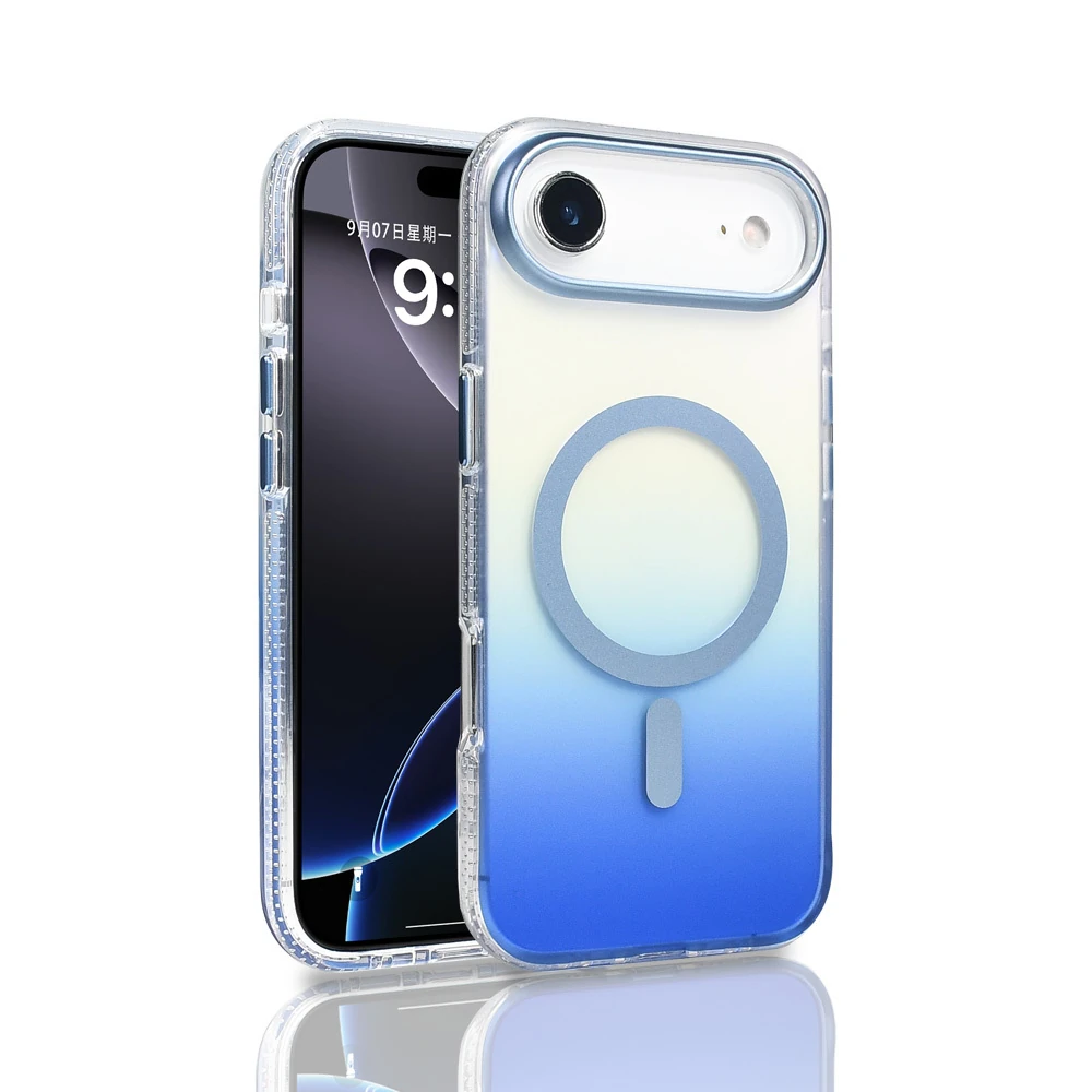 Apple iPhone 17 Air Kılıf M-safe Şarj Özellikli Transparan Renk Geçişli Zore Toros Kapak image