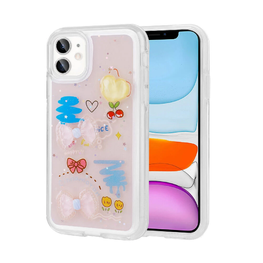 Apple iPhone 11 Kılıf Kabartma Figürlü Parlak Zore Minimini Silikon Kapak main variant image