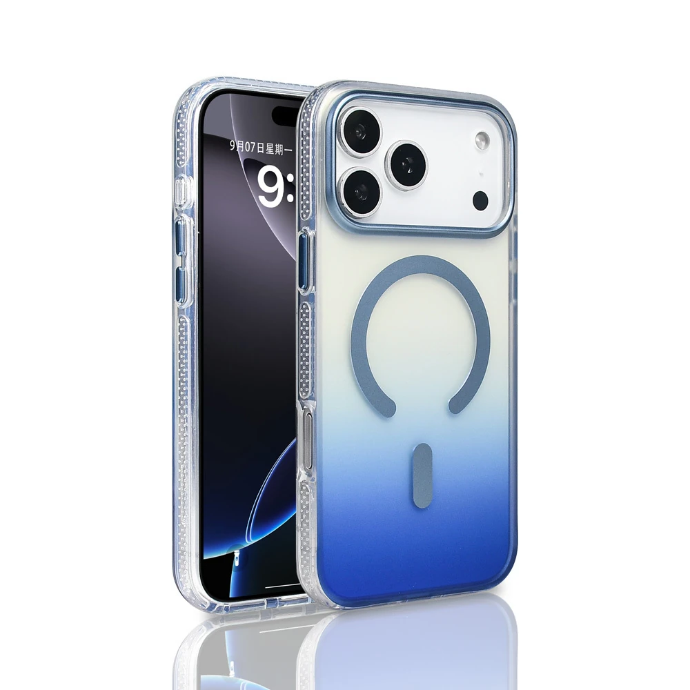 Apple iPhone 17 Pro Max Kılıf M-safe Şarj Özellikli Transparan Renk Geçişli Zore Toros Kapak image