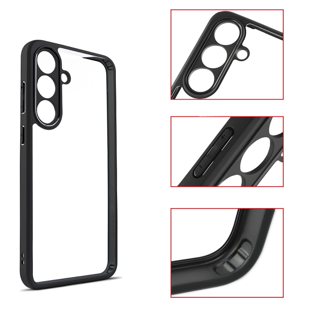 Galaxy S25 FE Kılıf Kamera Korumalı Şeffaf Arka Yüzey Zore New Roll Kapak