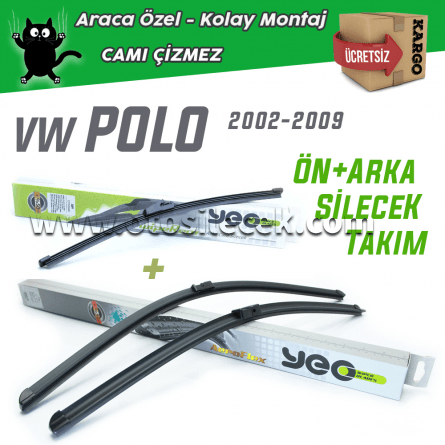 VW Polo 4 2001-2005 Model Yılları İçin Uyumlu Ön & Arka Silecek Takımı