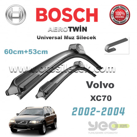 Volvo XC70 2002-2004  Model Yılları İçin Uyumlu Bosch Aerotwin Muz Silecek Takımı