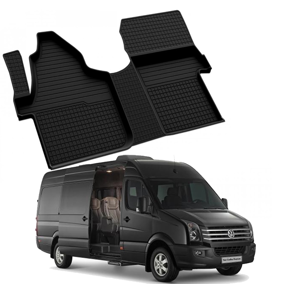 VOLKSWAGEN CRAFTER (ÖN ÇİFT KOLTUK) 2006-2024 Model Yılları İçin Uyumlu Yeo 4D Havuzlu Paspas Takımı