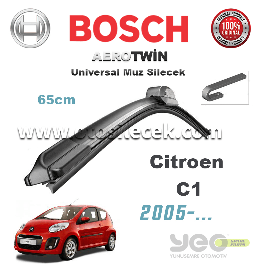 Citroen C1 2005->  ..Ve Sonrası Model Yılları İçin Uyumlu Bosch Universal Muz Silecek Takımı