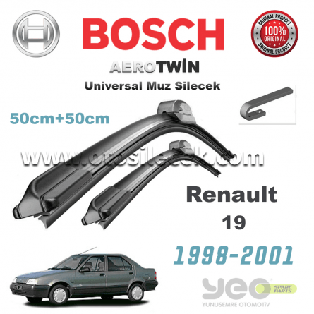 Renault 19 1998-2001 Model Yılları İçin Uyumlu Bosch Aerotwin Muz Silecek Takımı