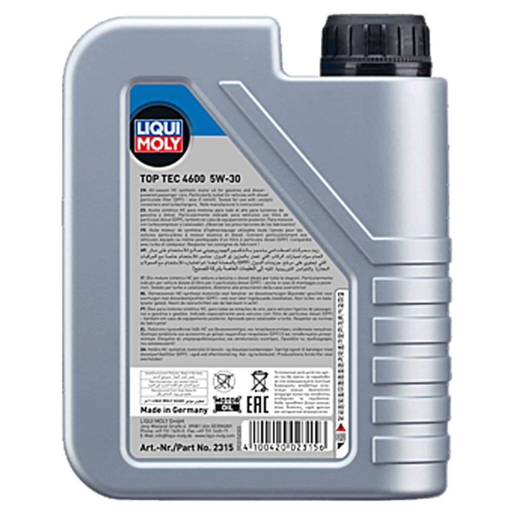 Liqui Moly Top Tec 4600 5W30 1 Lt Tam Sentetik Motor Yağı (2315)