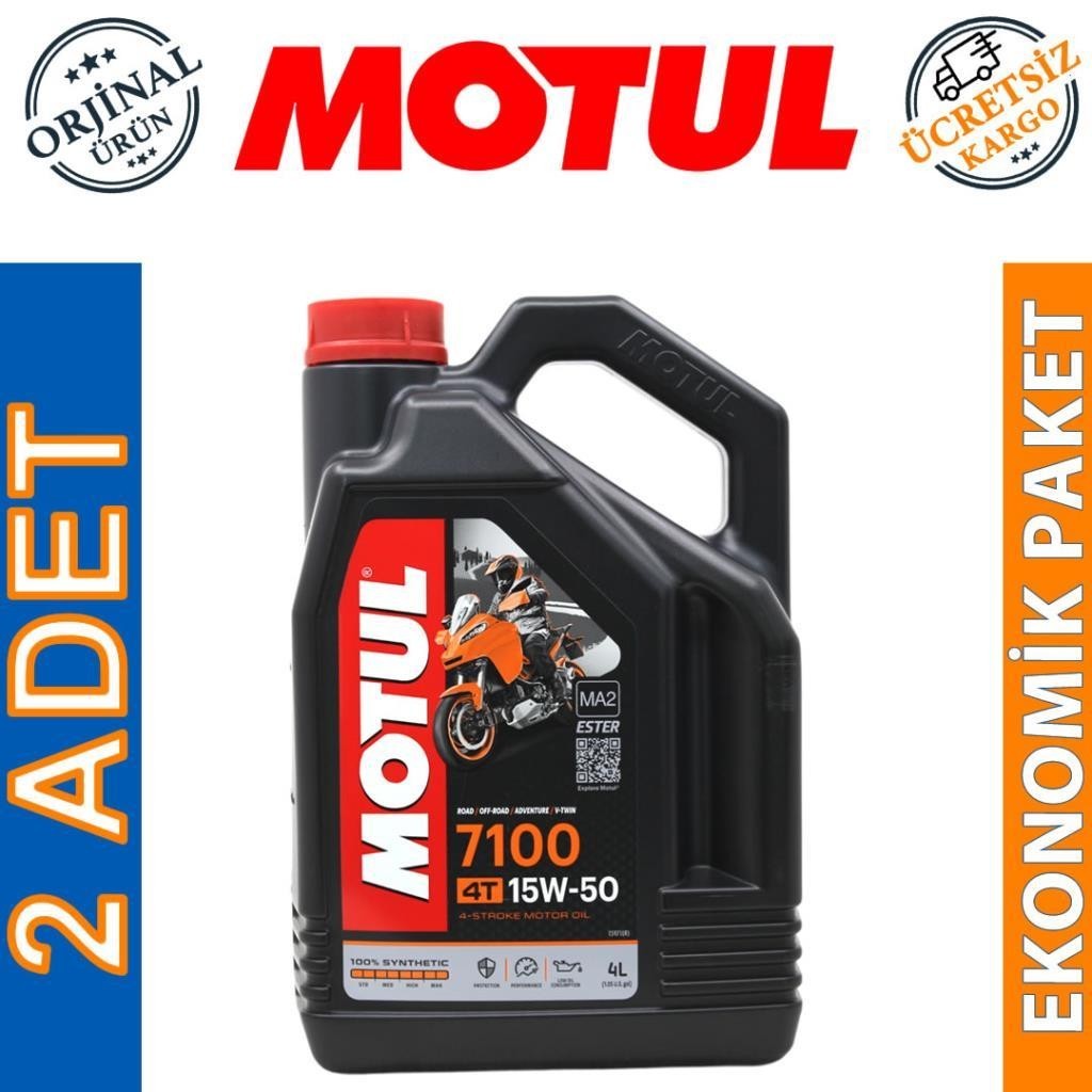 Motul 7100 4T 15W50 4 Lt Motosiklet Yağı (2 Adet)