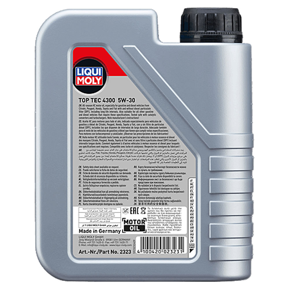 Liqui Moly Top Tec 4300 5W30 1 Lt Tam Sentetik Motor Yağı (2323)