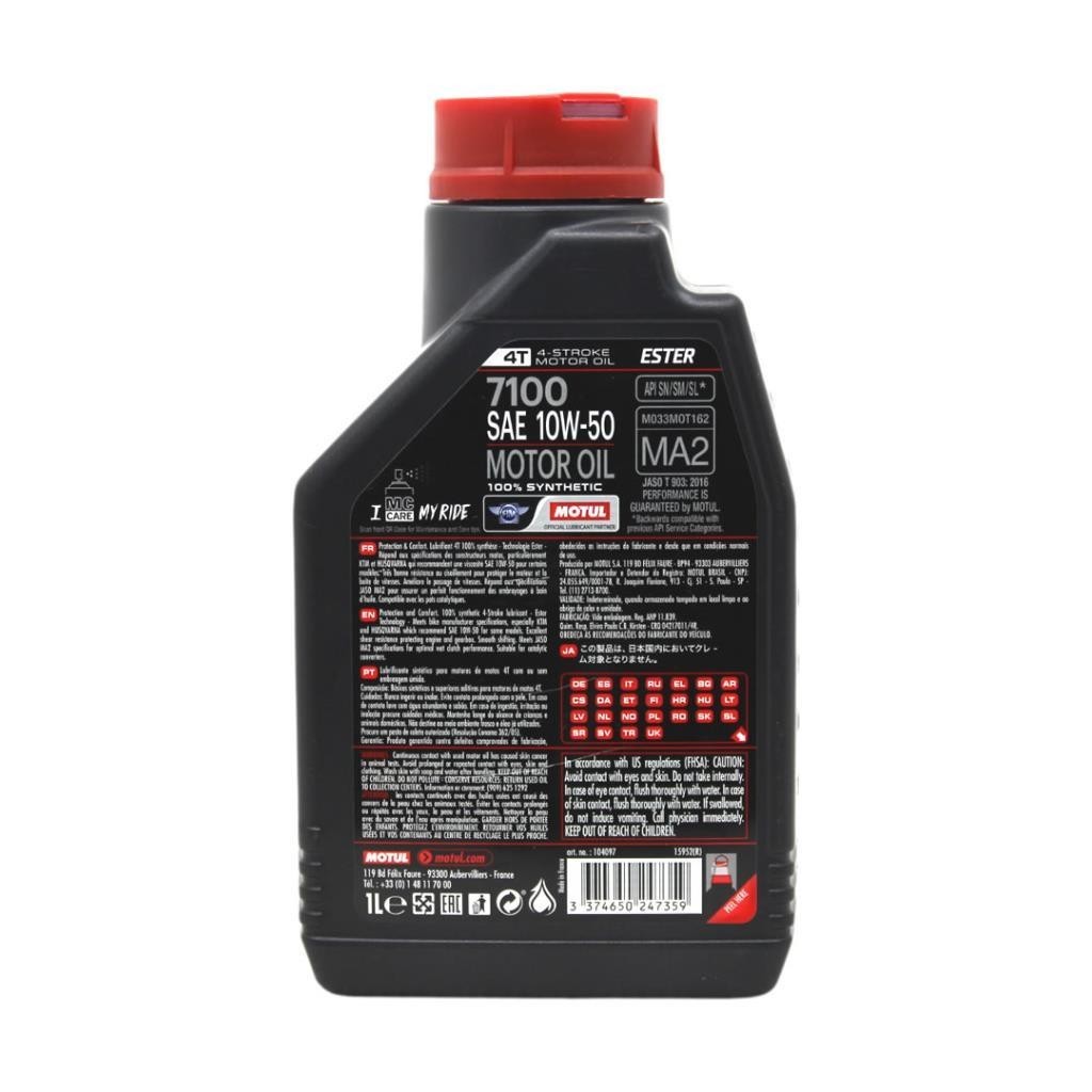 Motul 7100 4T 10W50 1 Lt Motosiklet Yağı (2 Adet)