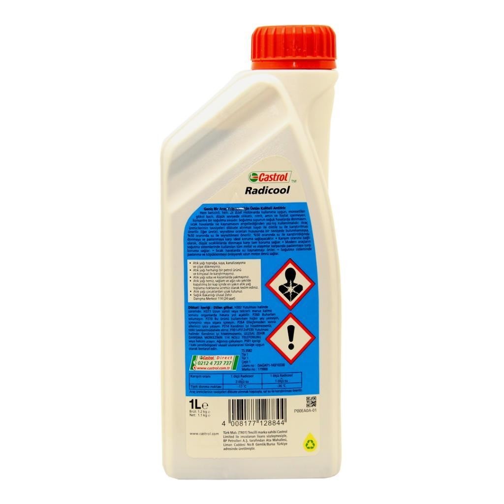 Castrol Radicool Konsantre Antifriz 1 Lt Mavi Antifriz (6 Adet)