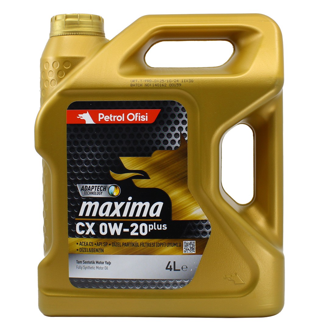 Petrol Ofisi Maxima CX 0W20 4 Lt Tam Sentetik Motor Yağı