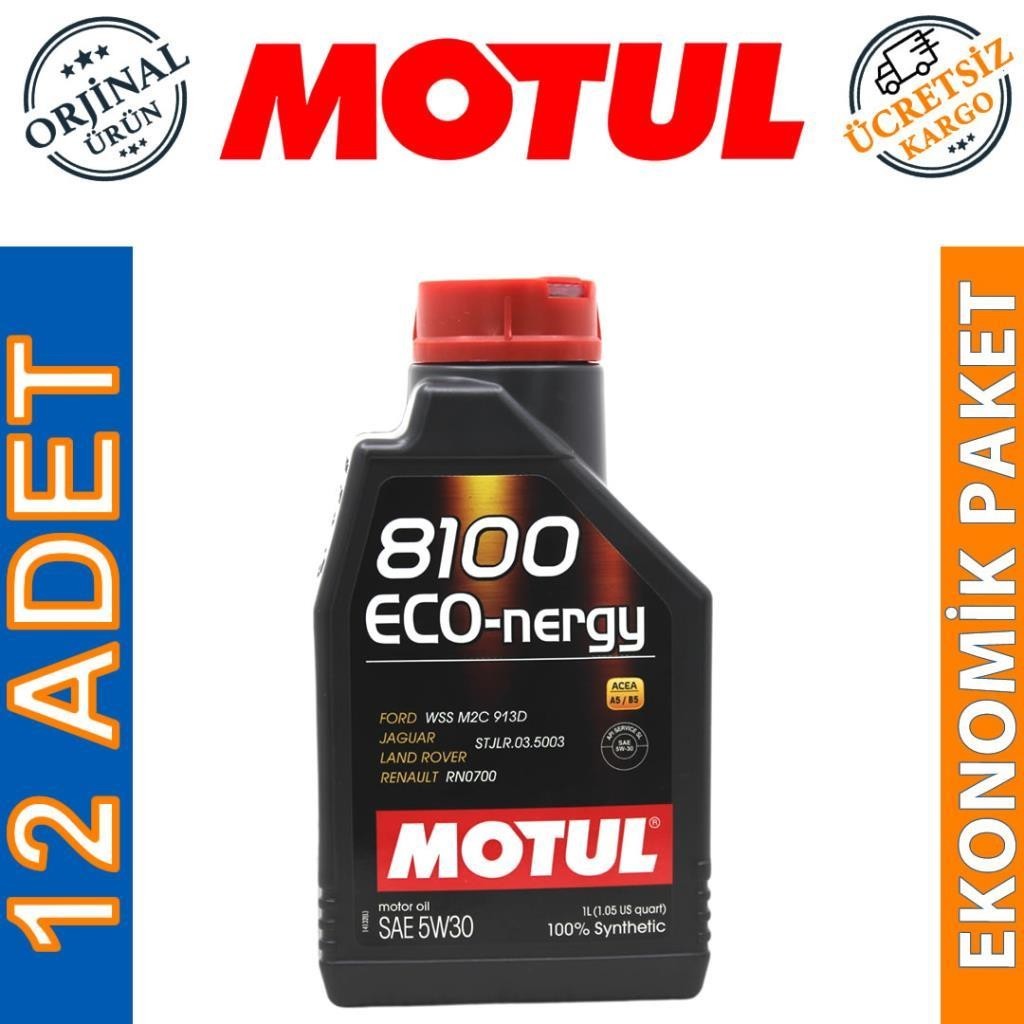 Motul 8100 Eco-Nergy 5W30 1 Lt Tam Sentetik Motor Yağı (12 Adet)