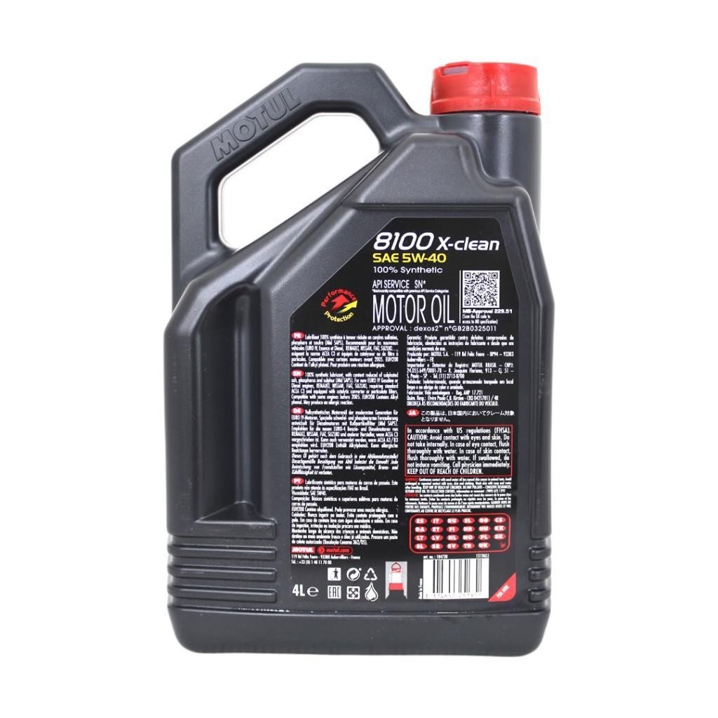 Motul 8100 X-Clean 5W40 4 Lt Tam Sentetik Motor Yağı (4 Adet)