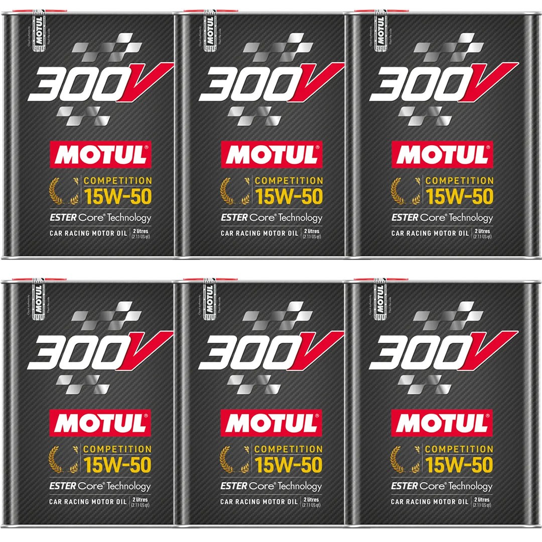 Motul 300V Competition 15W50 2 Lt Tam Sentetik Motor Yağı (6 Adet)