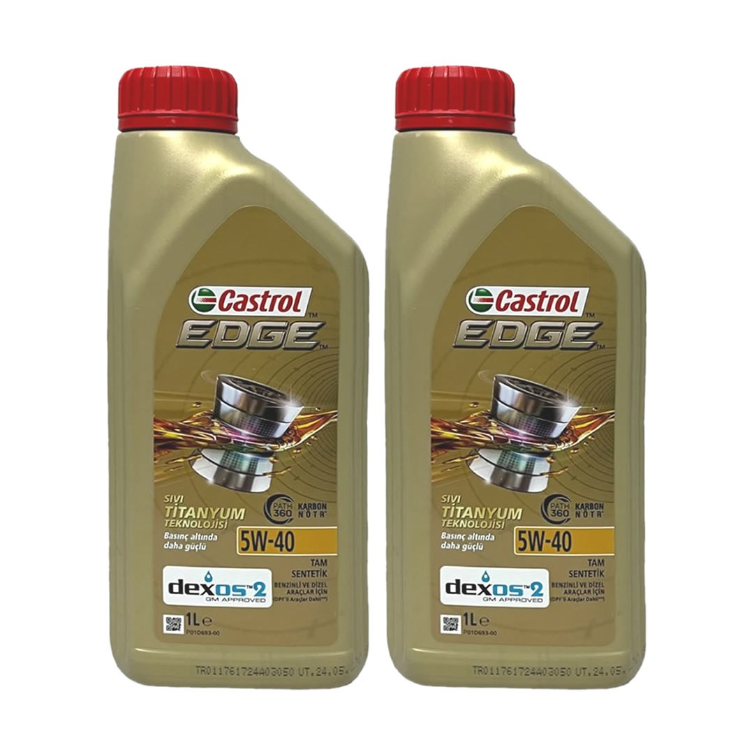 Castrol Edge 5W40 1 Lt Tam Sentetik Motor Yağı (2 Adet)