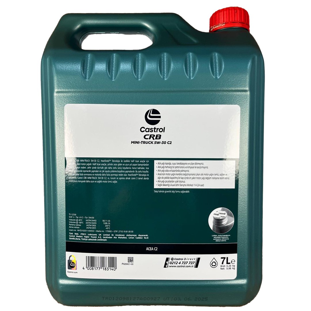 Castrol CRB Mini-Truck 5W30 C2 7 Lt Tam Sentetik Motor Yağı