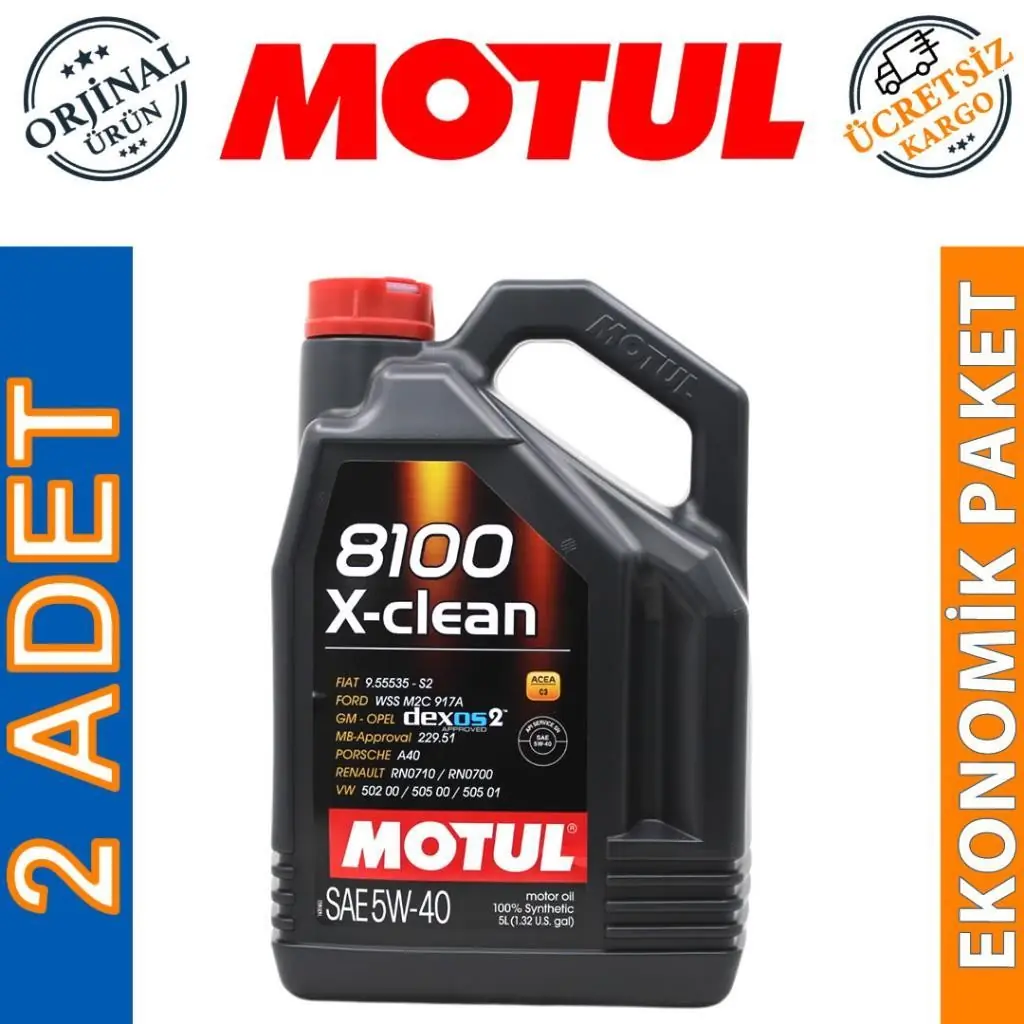 Motul 8100 X-Clean 5W40 5 Lt Motor Yağı 2 Adet Fiyatı