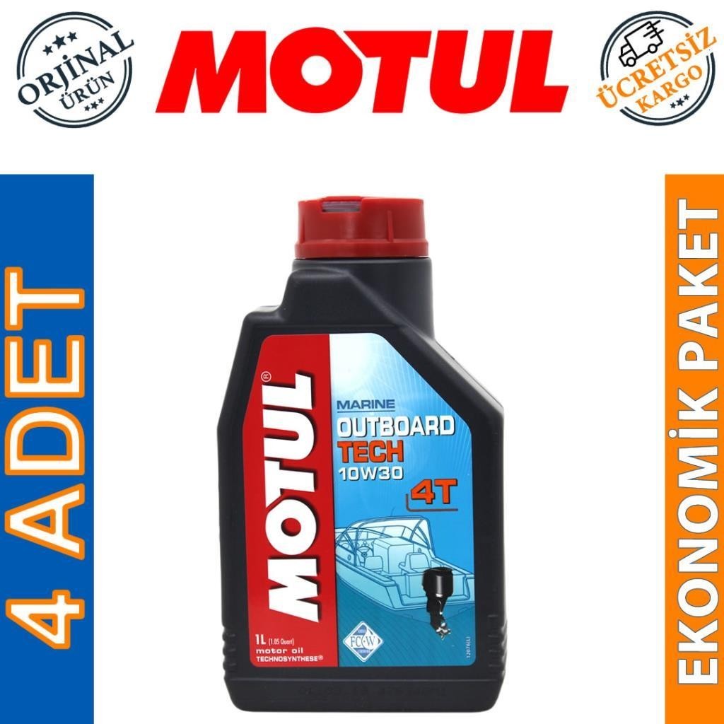 Motul Marine Outboard Tech 4T 10W30 1 Lt Tekne Motor Yağı (4 Adet)