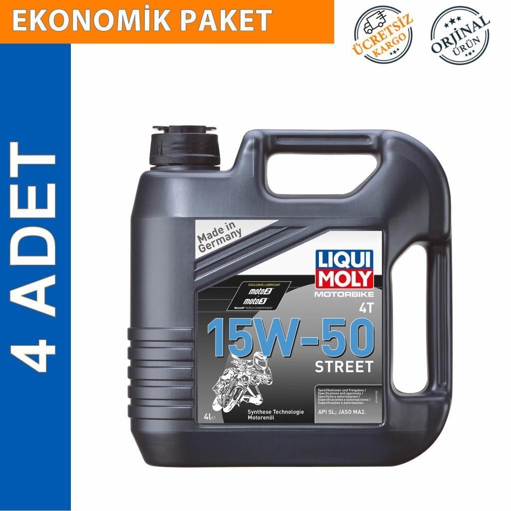 Liqui Moly 15W-50 4T Street 4 Lt Motosiklet Motor Yağı (4 Adet) (1689)