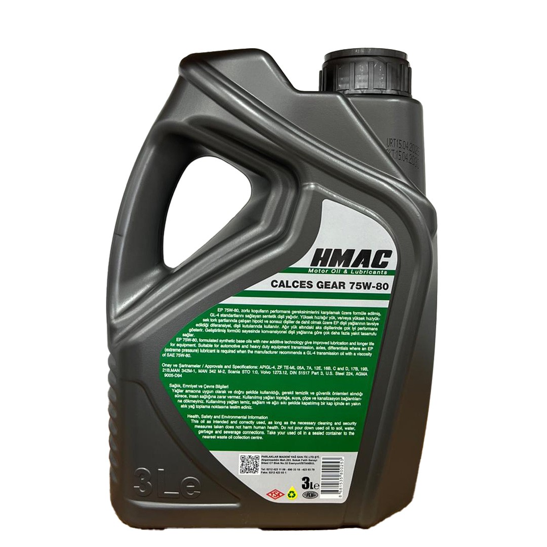 HMAC Calces Gear EP 75W80 3 Lt Şanzıman Yağı