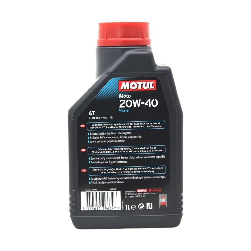 Motul Moto 4T 20W40 1 Lt Mineral Motosiklet Yağı (6 Adet)