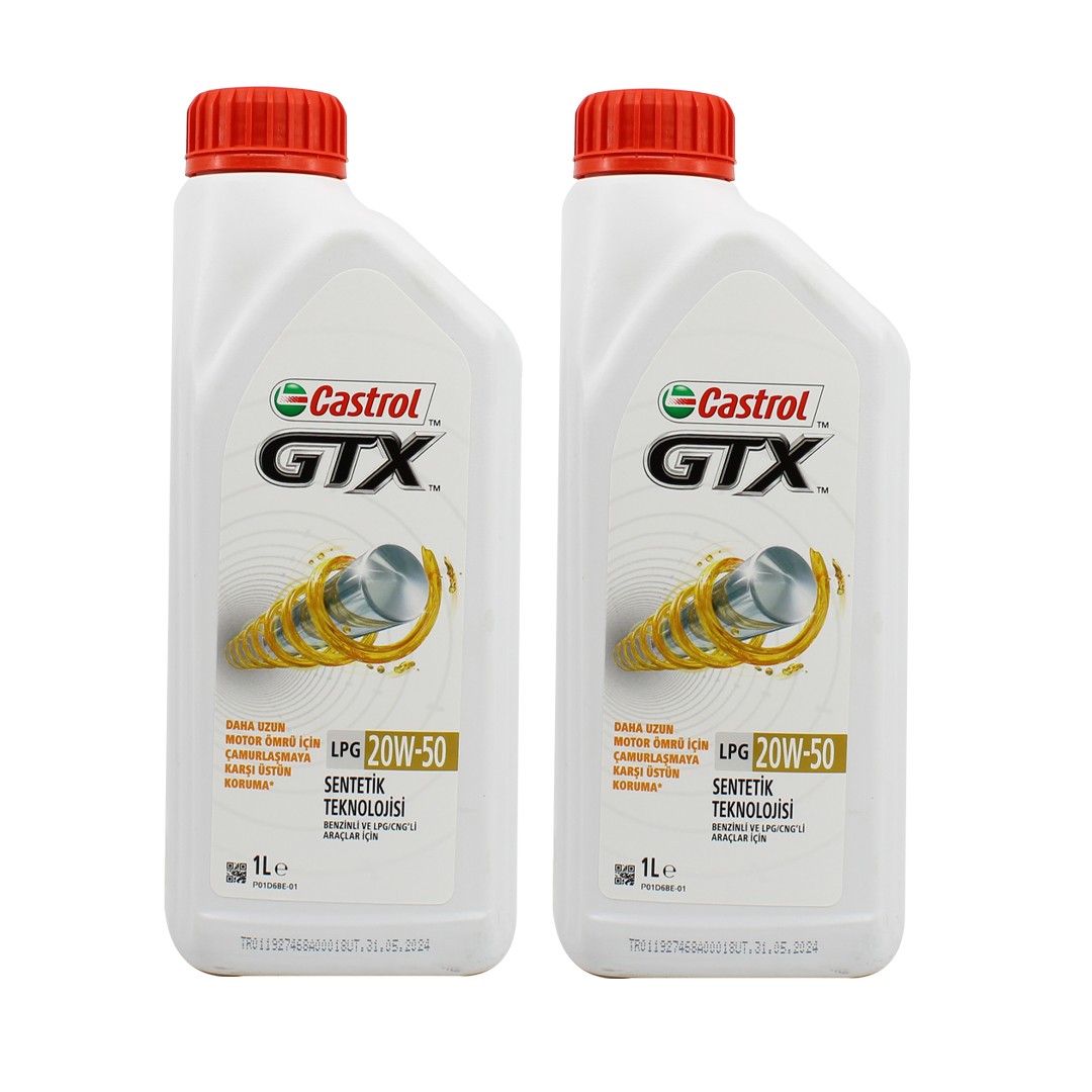 Castrol GTX LPG 20W50 1 Lt Motor Yağı (2 Adet)